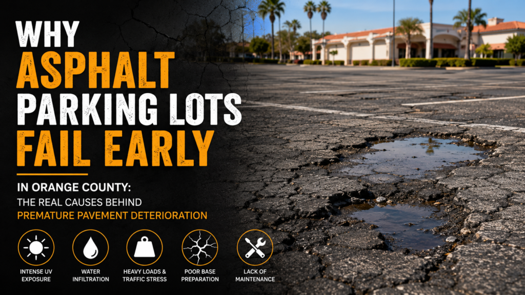 Why Asphalt Parking Lots Fail Early in Orange County: The Real Causes Behind Premature Pavement Deterioration
